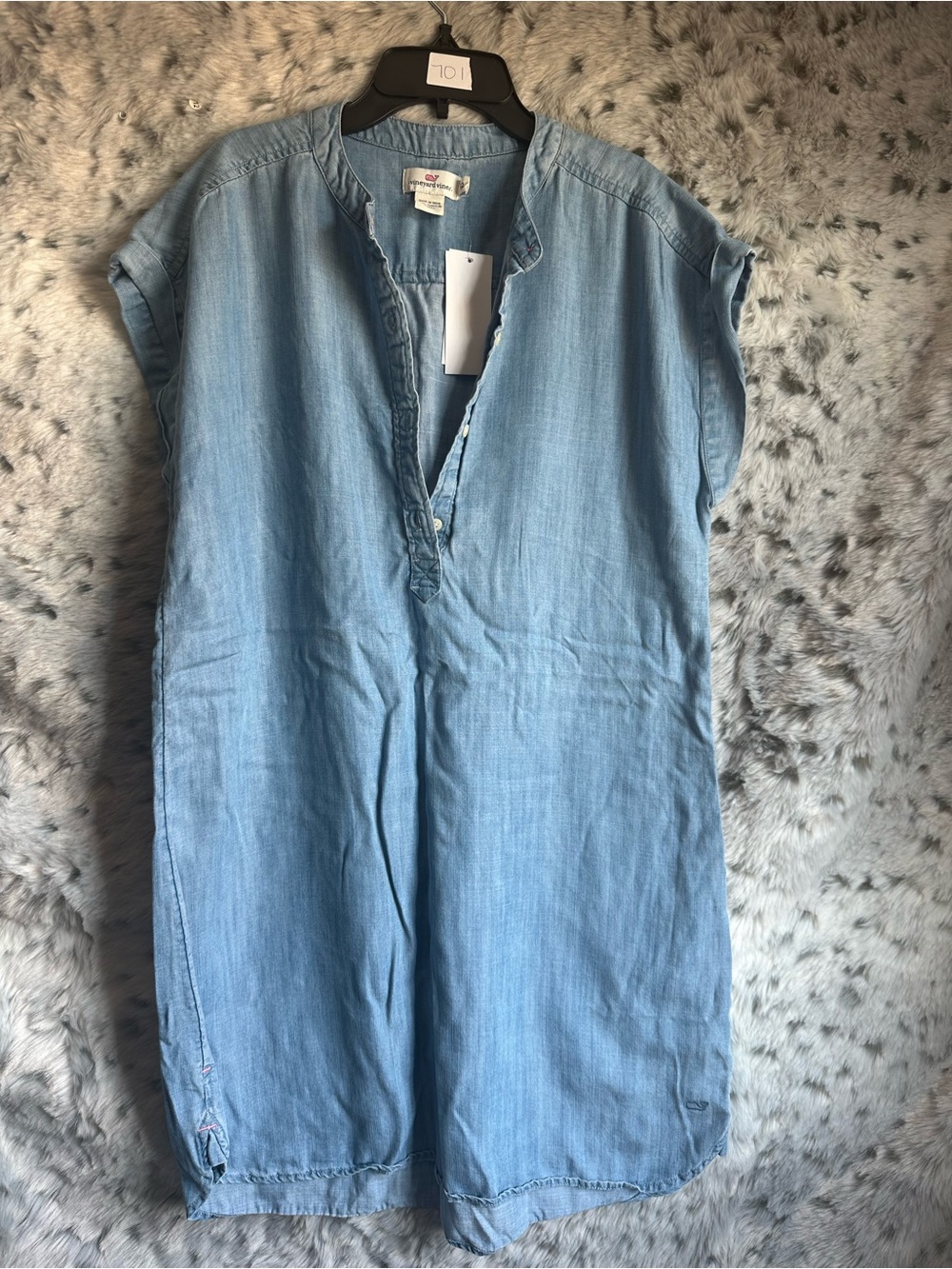 68. Vineyard vines chambray Margo shirt dress Jake blue sz 12 nwt